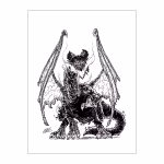 A 9x12 print of a char dragon by artist Dean Zachary