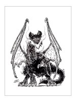 A 9x12 print of a char dragon by artist Dean Zachary